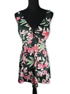 Fit 4U Fit 4 Ur Thighs Floral Skirted One Piece Swimsuit Women's 20W NWT